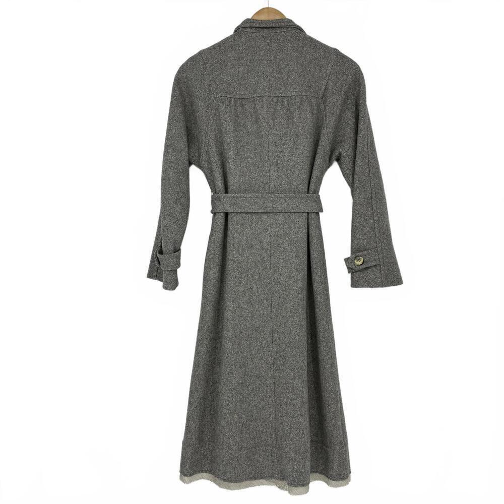 Rare Vintage Youthcraft Gray Wool Long Button Front Coat with Belt, Medium - Picture 2 of 9